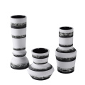 Black and white zebra pattern ceramic flower pots set ornaments decorative dinner table porcelain vases decorations for home